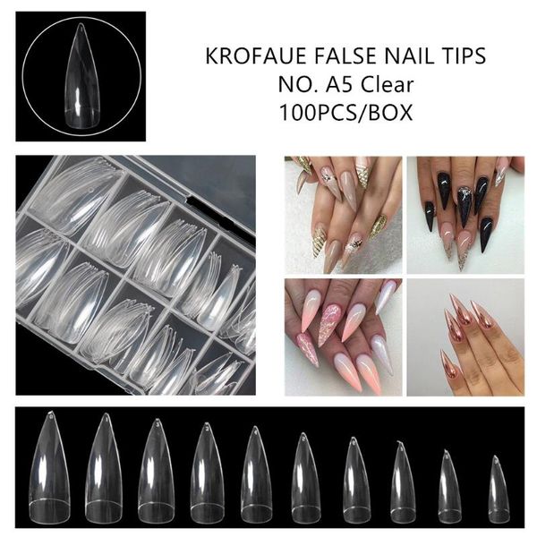 

false nails krofaue designs manicure nail art tools 100 pcs packaging box artificial for practice diy fake, Red;gold