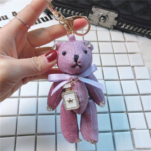 

keychains bear stuffed animals doll plush keychain toys 2021, Silver