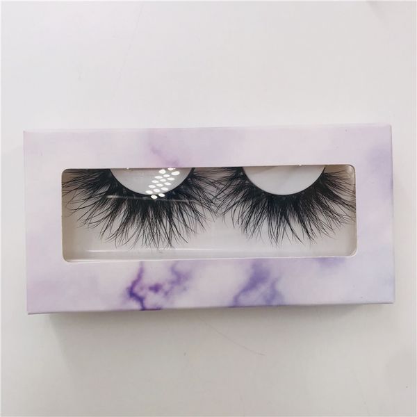 

6 pairs/lot mink 25mm eyelashes 3d eyelashes custom marble paper packages