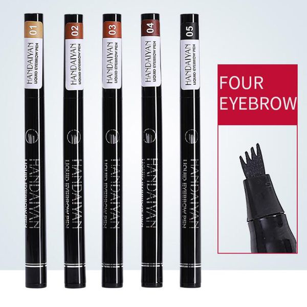 Kaş Ton Su geçirmez Kaş Artırıcı Dövme Kalem 150pcs Oyma Handaiyan Crayon Sourcil Kaş Kalemi 4 Çatal Mikro