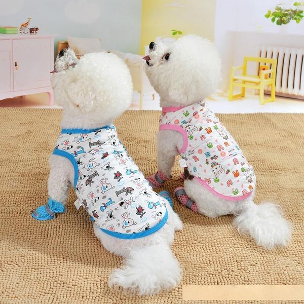 

fashion multicolor dog clothes spring summer poodle vest pet supplies puppy apparel comfortable cartoon skin friendly 4 5md d2