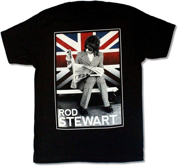 

род стюарт плед union jack tour 2014 black t shirt мужчины женщины крупногабаритные топы футболочку