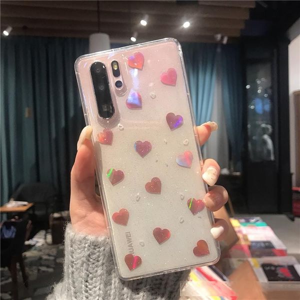 

huawei mate30 mobile phone shell v20 gradient love rong yao 9x laser silica gel mate20/pro-edge rong v10 shatter-resistant soft 10 youth sim