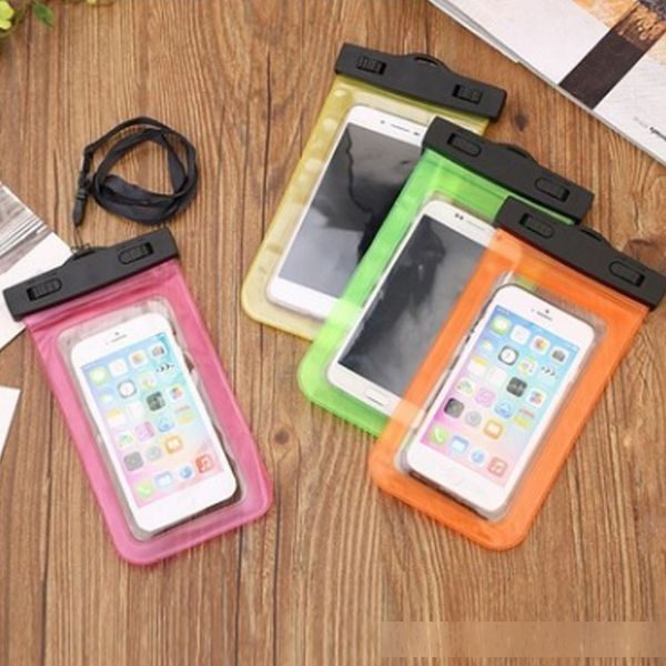 

waterproof bag pouch support 5.5 inch phone for diving drifting strong protection water proof cell phone storage dry bag dhl