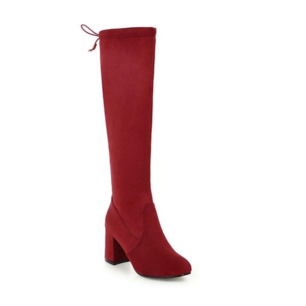 

joker new foreign trade of 2020 autumn winters is thick with high with high boots suede 32-48 size code 181012, Black