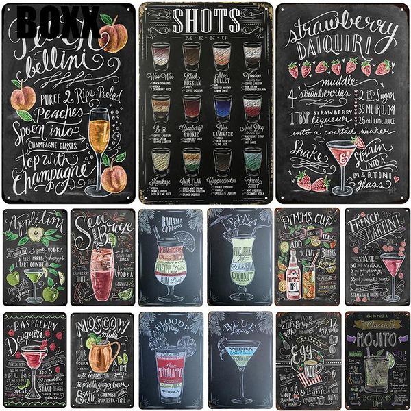

cocktail plaque metal vintage tin sign pin up shabby chic decor metal signs vintage bar decoration metal poster pub plate painting