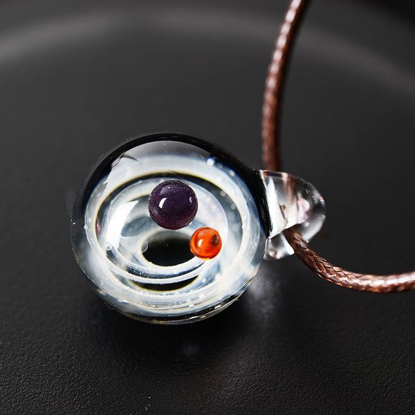 

lko туманность космический handmade galaxy стекла подвеска с веревка ожерелье лаки мужчины женщины пара ювелирных изделий день святого вален, Silver
