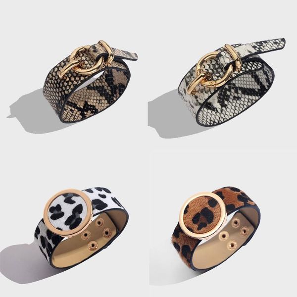

just feel 2020 мода leopard браслет браслеты для женщин boho регулируемый цвет золота punk браслет высокого качества панк горячие ювелирные, Black