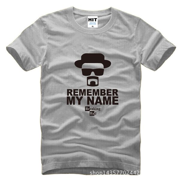 

breaking bad heisenberg walter remember my name printed mens men t shirt tshirt 2015 o neck cotton t-shirt tee camisetas hombre