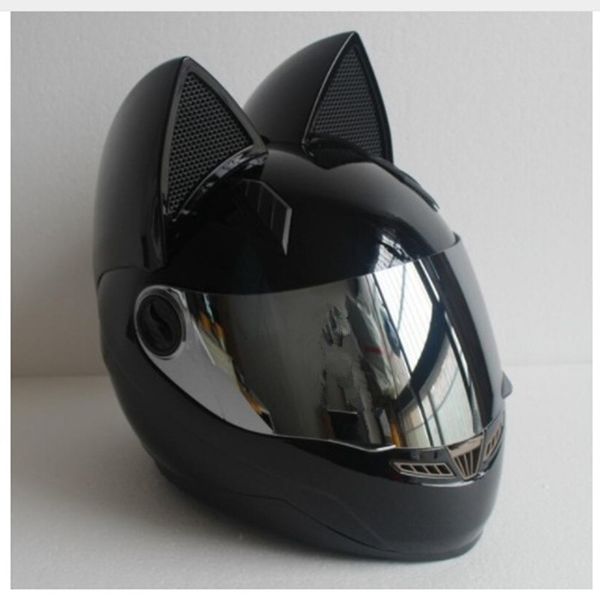 

nitrinos motorcycle helmet women moto helmet moto ear personality full face motor black