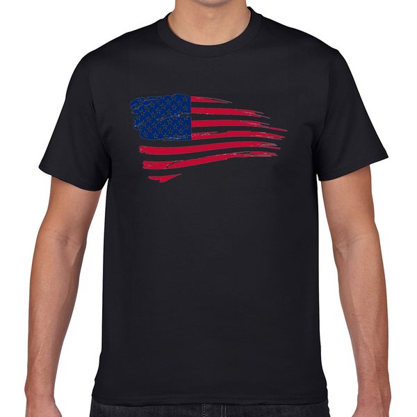 

t shirt men usa flag fashion white geek cotton male tshirt xxxl