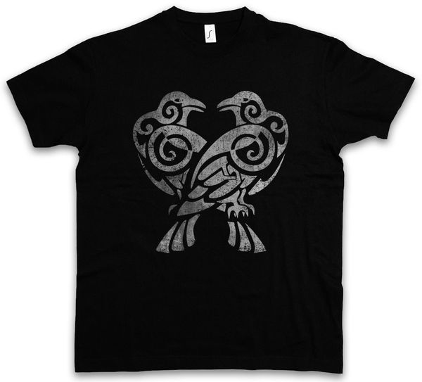 

hugin and munin iv t-shirt valhalla norse vikings odhin odin thor raven ravens print short sleeve t shirt