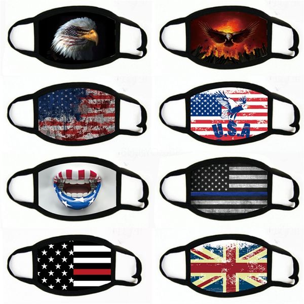 

2020 американский флаг маска американский пыле мода печати ice шелковый маска ткань моющийся маска xd23428 # 213, Black