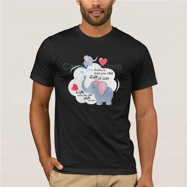 

men's casual fashion t shirt round neck cool man's elephantidae mom and child i didnt give you the gift of you shirt