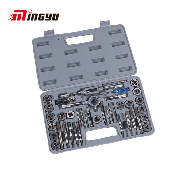 

40 pcs metric tap die set hand thread plug taps high speed steel thread gauge wrench tools with plastic case