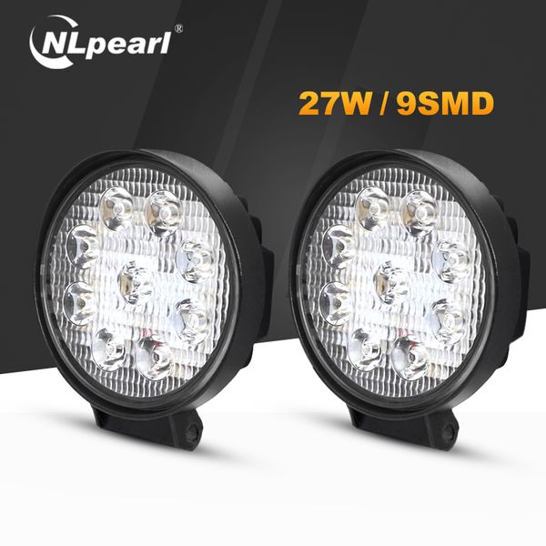 

nlpearl 4 дюйма 27w светодиодные противотуманные фары для автомобилей круглый 12-24 6000k яркий луч света автомобиля сборка для offroad внед