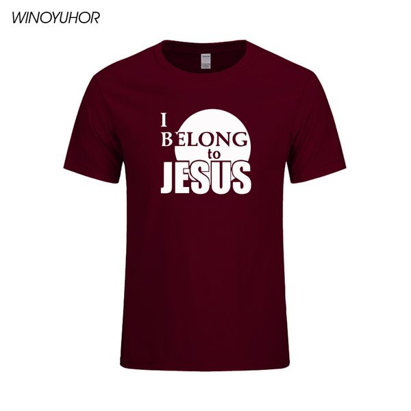 

i belong to jesus funny printed t-shirts cotton mens short sleeve tshirt christ religion catholic christian tees homme