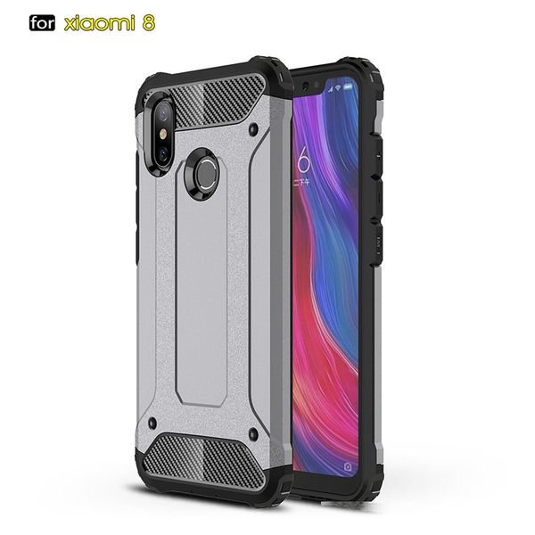 

rugged dual layer shockproof armor case for xiaomi 8 case heavy duty shockproof reinforced back cover