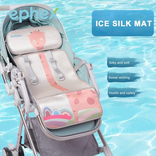 

ephex comfortable ice silk chair ice silk cushion non-slip animal pattern summer baby stroller mat cool pink/blue sleep bed