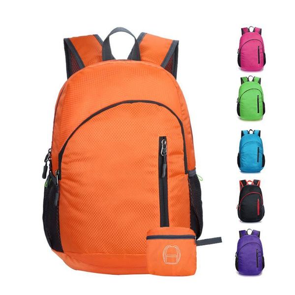 Ultraleichter Polyester-Rucksack mit großem Fassungsvermögen, verstaubar, Unisex, wasserabweisend, Tagesrucksack für Wanderungen, Reisen, Outdoor-Abenteuer