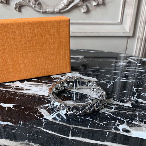 

Fashion Diamond Bracelet New Arrive Unisex 316L Titanium Steel Engrave Colored Bracelet 18K Plated Gold Thick Chain Bracelets