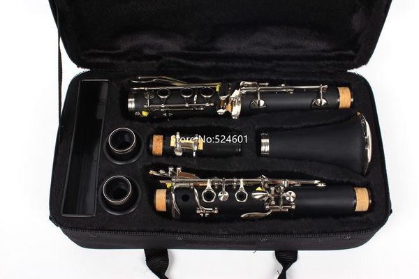 

new arrival clarinet bb tune ebony wood / bakelite nickel plated 17 key musical instrument with case ing