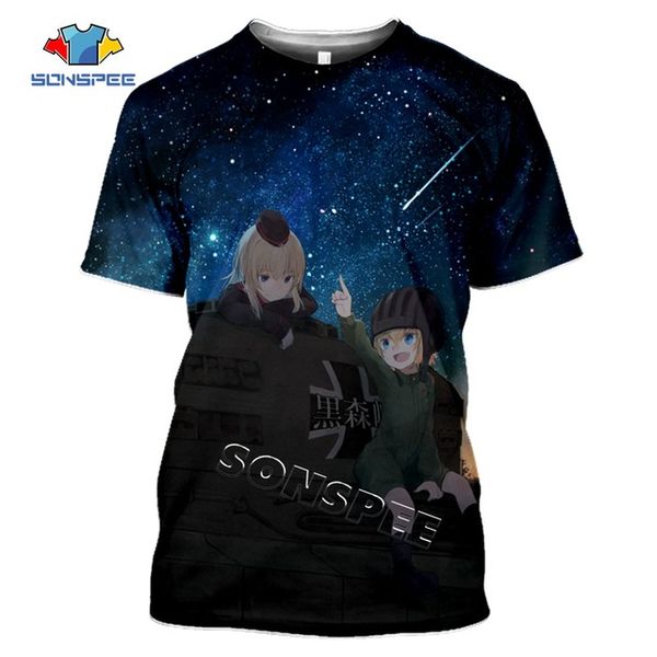 

3d anime print homme men girls und panzer 3d print shirts funny harajuku horror men clothing
