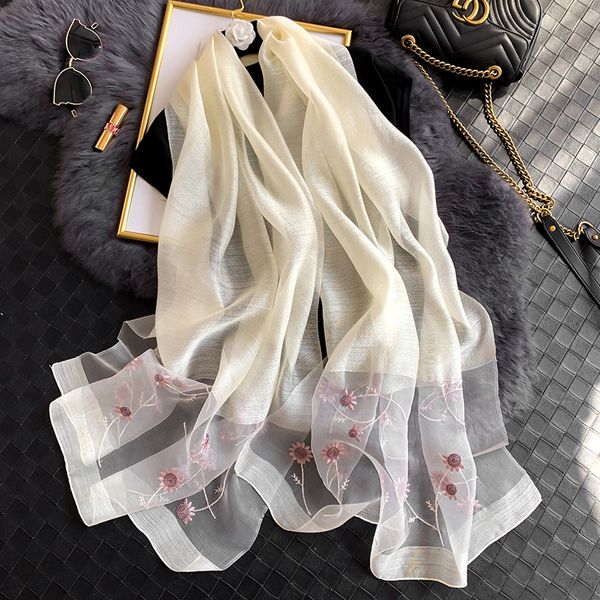 

new 2020 solid scarf hijab winter silk wool scarves women fashion embroidery warm brand shawl bandana foulard poncho, Blue;gray
