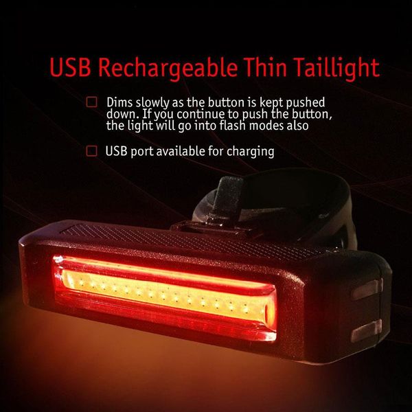 

bike lights rear tail lamp bicycle taillights usb rechargeable waterproof 100 lumens 500mah brake light cob front led