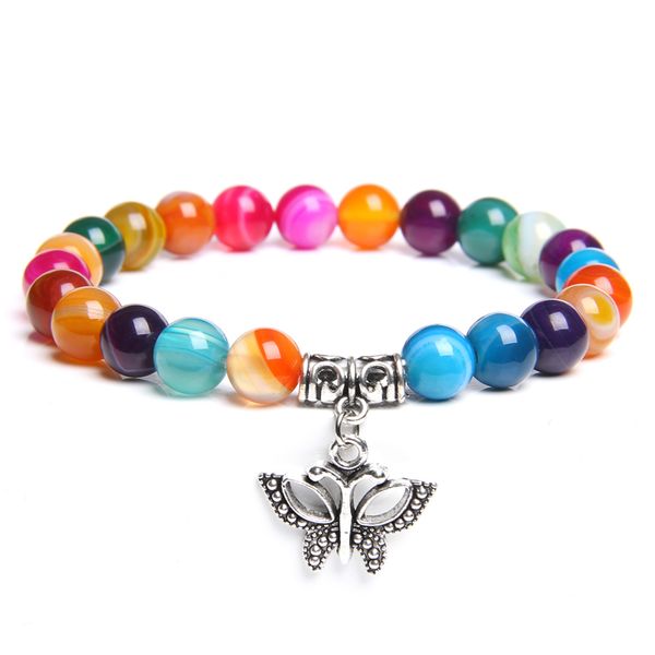 

cute animal charms bracelets for women men natural stone beaded bracelet agates bracelet female jewelry for ladies girl gift, Black