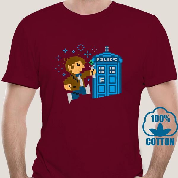 

0576d dr who mario t shirt robot tardis inspired mens ladies tee doctor men women fashion tshirt ing
