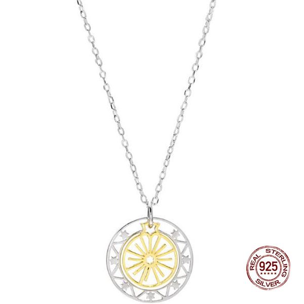 

chains lucky necklace real 925 sterling silver ferris wheel gold tone girlfriend jewelry valentines gift