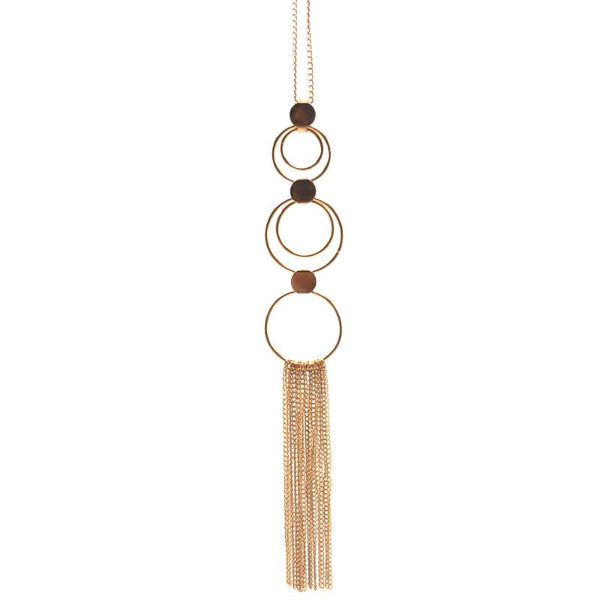 

v090 bigbing fashion jewelry golden circle chain tassel long chain necklace wholesale jewelry ing, Silver