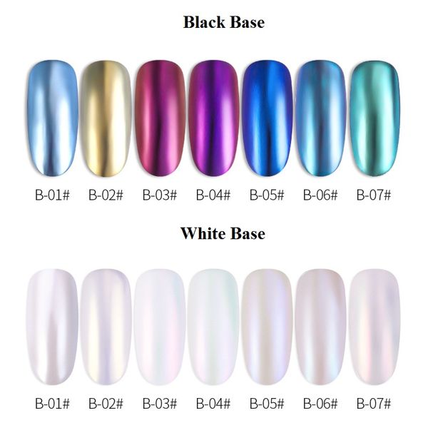 

nail glitter 1 box mirror chrome pigment powder laser holographic white dust art decorations manicure f570, Silver;gold