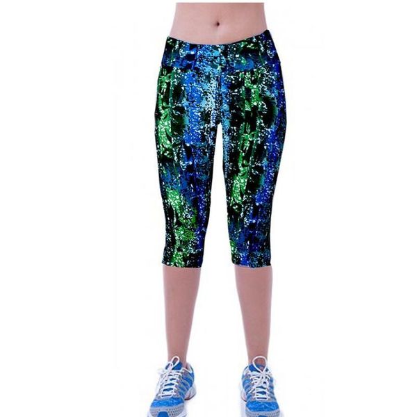 

3d printing pants women quick drying fitness leggings 3 4 trousers bayan tayt leginsy damskie active wear women or, Black