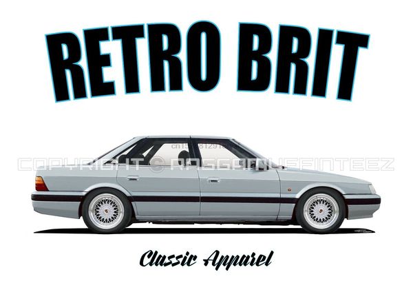 

rover 800 series 1 saloon t-shirt. retro brit. classic car. modified