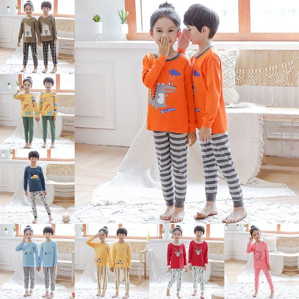 

pajamas christmas pyjamas baby boys sleepwear sets girls animal cotton nightwear clothes kids clothing, Blue;red