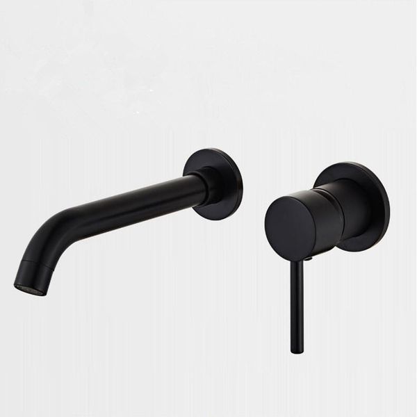 

wall mounted brass basin faucet single handle mixer tap cold bathroom water wholesale bath mablack white brush gold set