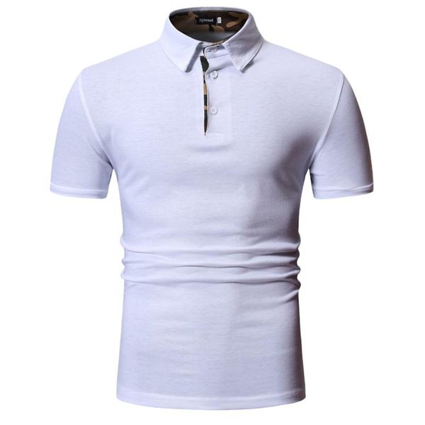 

2020 luxury fashion mens designer polo shirts men t shirt mans short sleeve men's clothing solid color leisure men's tee, White;black
