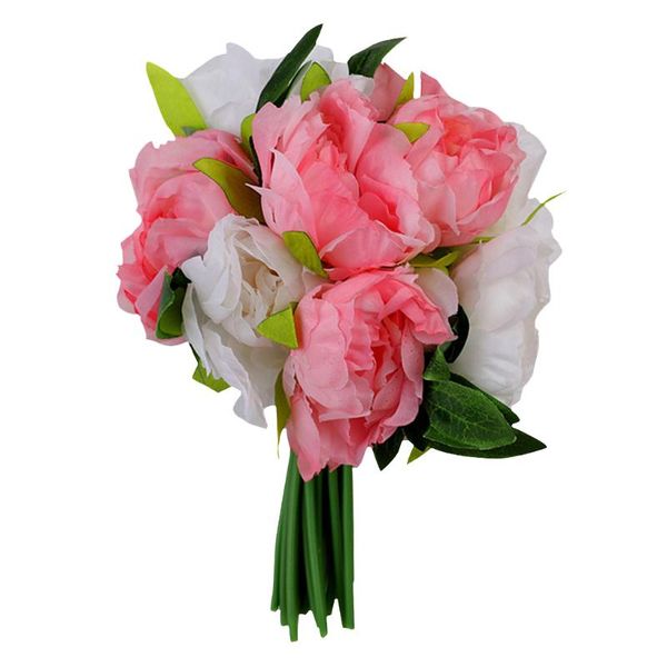 

10 heads artificial peony fake flower simulation bouquet fake floral wedding party home decor