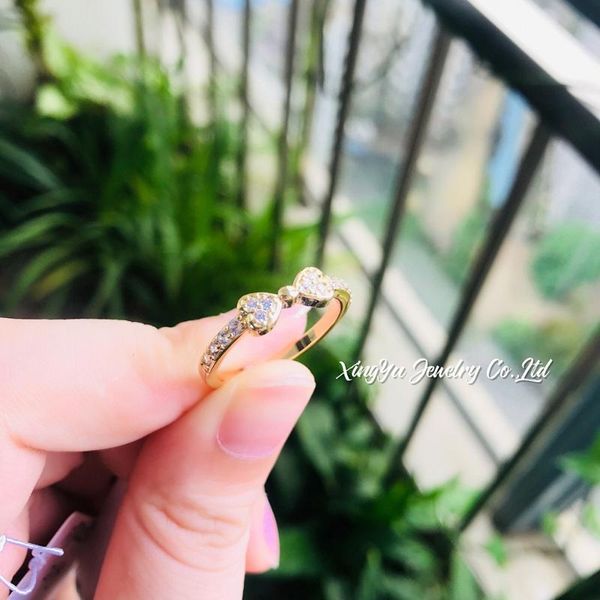 

wedding rings foreign ornament female sweet temperament birthday commemorative gift wholesale factory gold-plated zircon, Slivery;golden