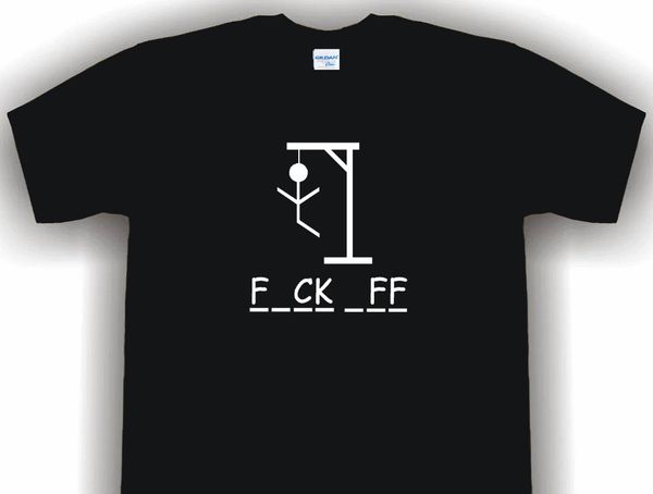 

2019 мода мужчины классического tops футболок виселица оскорбительна наступление rude comedy подарок на заказ футболочка печать