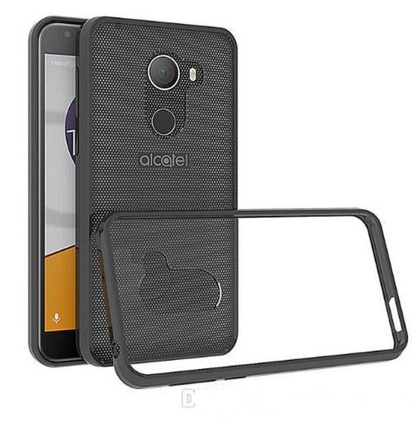 

ultra thin clear tpu bumper & pc back hard case anti scratch cover for alcatel a30 fierce 2017 / walters/tmobile revvl/a30 plus