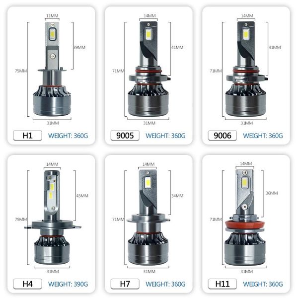 

1set*car led headlight bulbs 72w 8000lm h4 led headlight h7 h4 5202 h13 k2