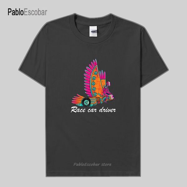 

racer character illustration cartoon funny printed men's t-shirt short sleeve clothe racing fan costume cotton tees 03
