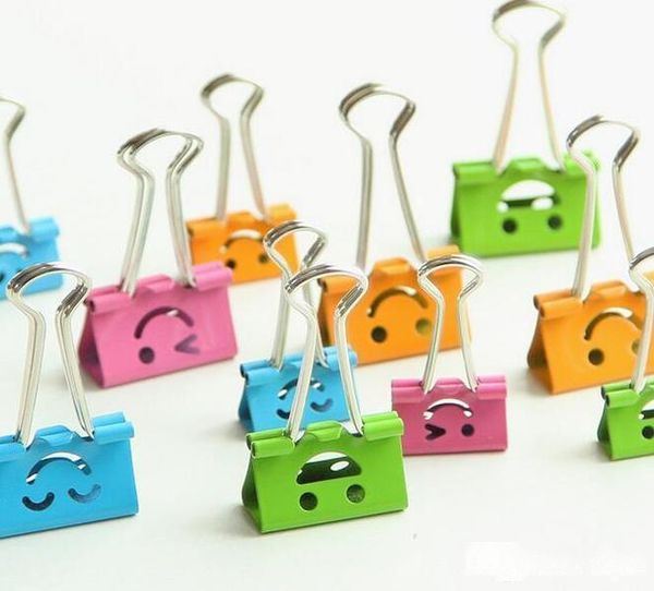 

new cute kawaii smile metal binder clips sweet expression food bag clips note clips