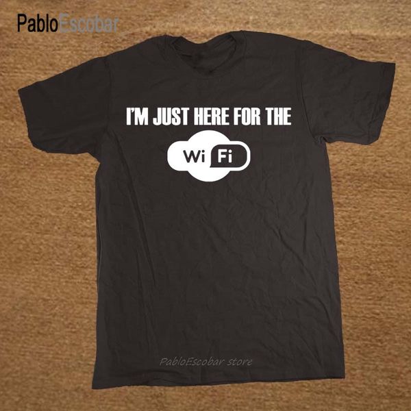 

я просто здесь для wifi funny напечатанной mens тенниска новизна шутка gift idea