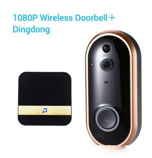 

wireless wifi video doorbell 1080p hd ring doorbell camera 2mp night vision two-way audio 2.4g phone remote pir motion bh-4395