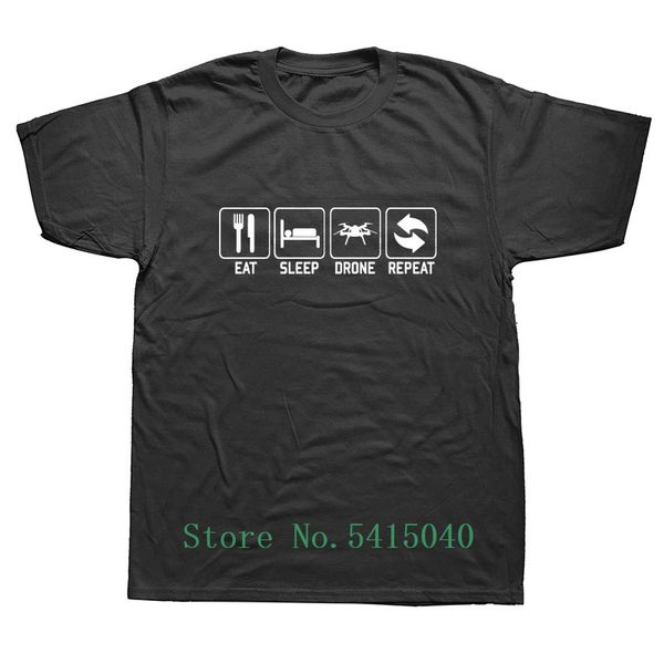 

eat sleep drone repeat pilots funny t shirts men streetwear summer harajuku short sleeve o neck black t-shirt