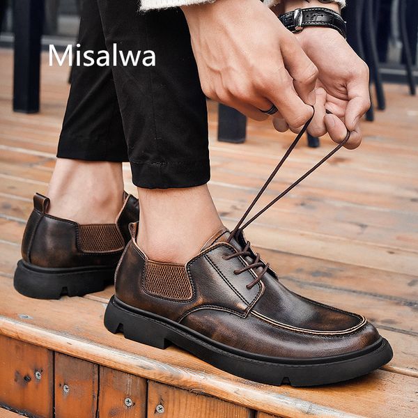 

misalwa england men oxford casual leather shoes business formal leather shoes spring moccasins men snekers 2020 flat plus size, Black